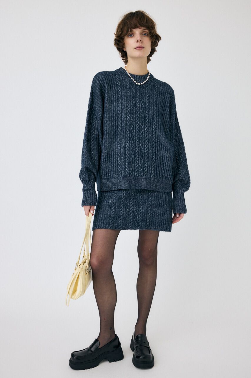 MOUSSY「RIB CABLE ニットトップス」|ニット・セーター|