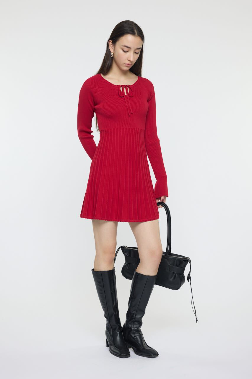 MOUSSY「PICO RIBBON MINI ドレス」|ワンピース|