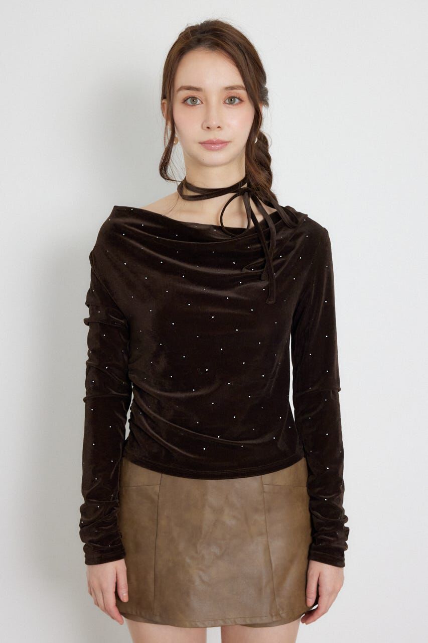 rienda「ドレープベロアトップス」|Tシャツ・カットソー|