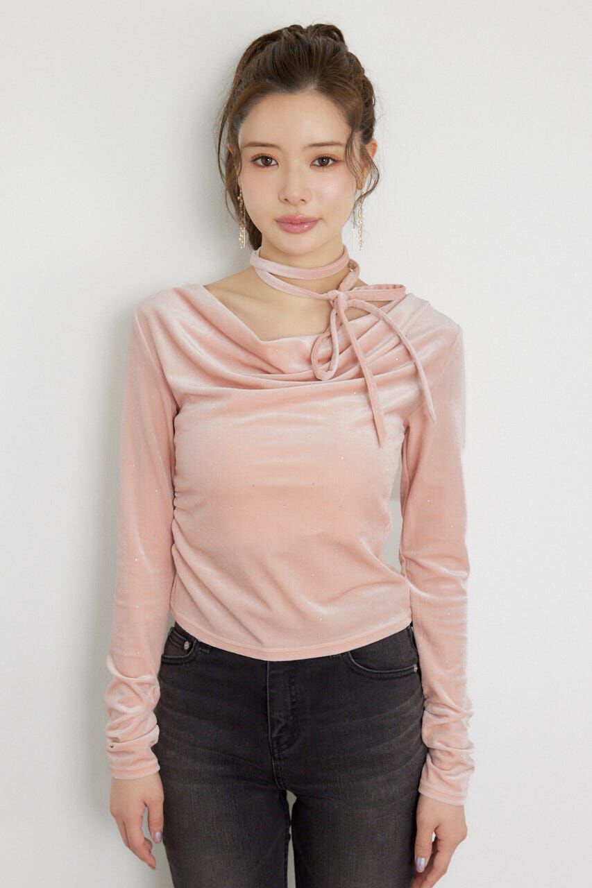 rienda「ドレープベロアトップス」|Tシャツ・カットソー|