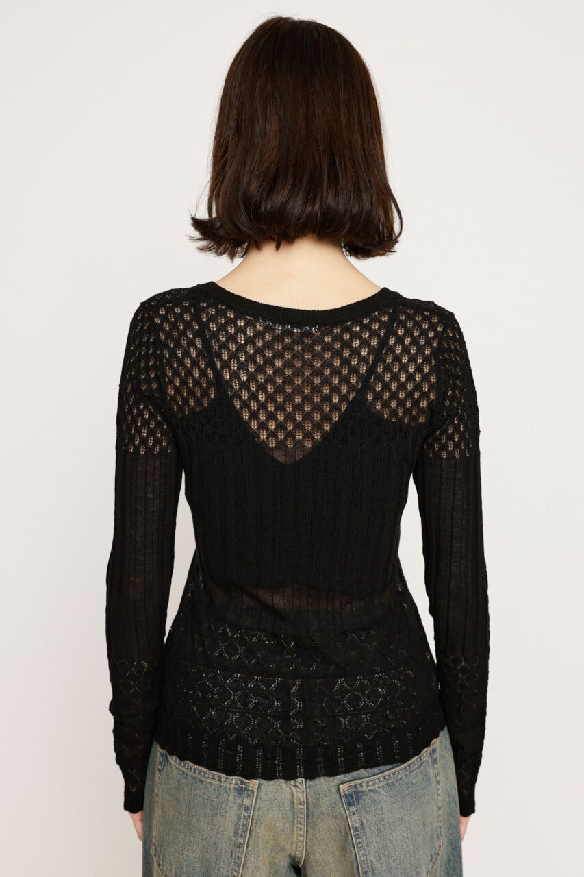 SLY「CROCHET SLANT BUTTON カーディガン」|カーディガン|
