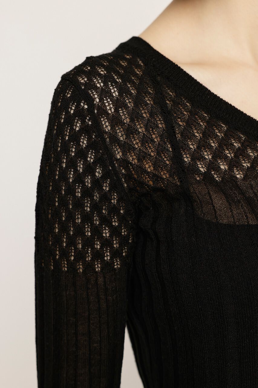 SLY「CROCHET SLANT BUTTON カーディガン」|カーディガン|