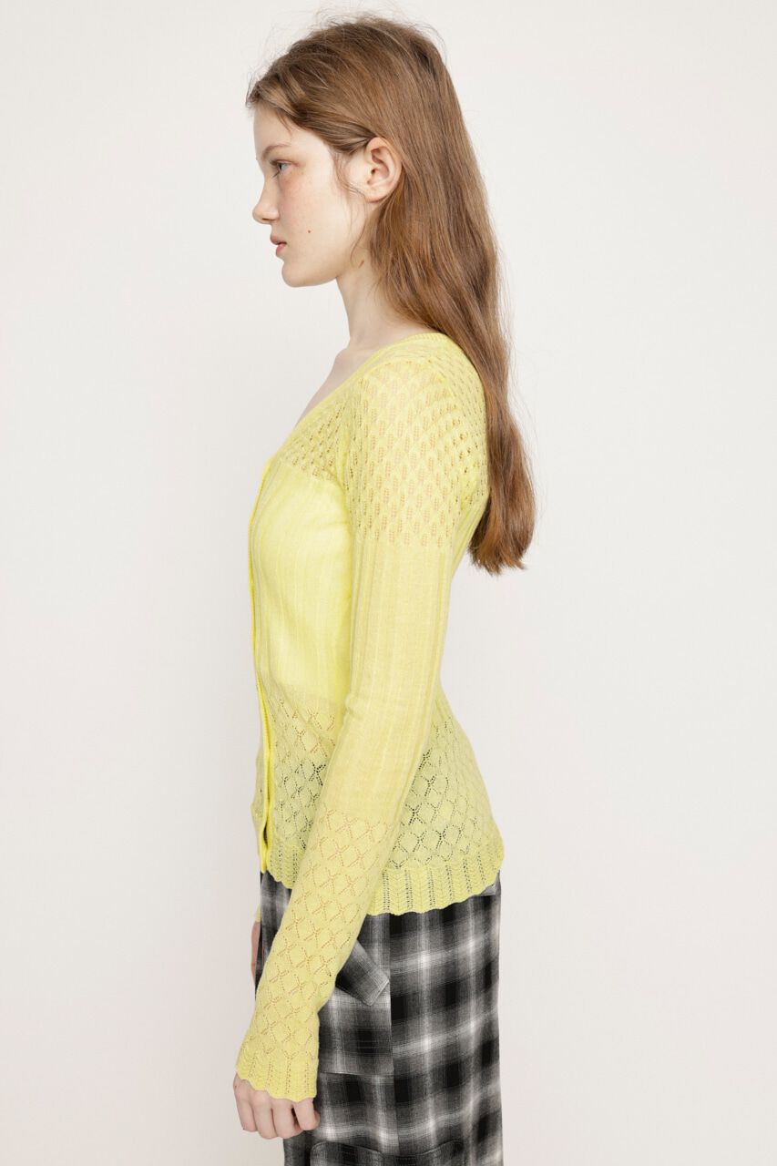 SLY「CROCHET SLANT BUTTON カーディガン」|カーディガン|