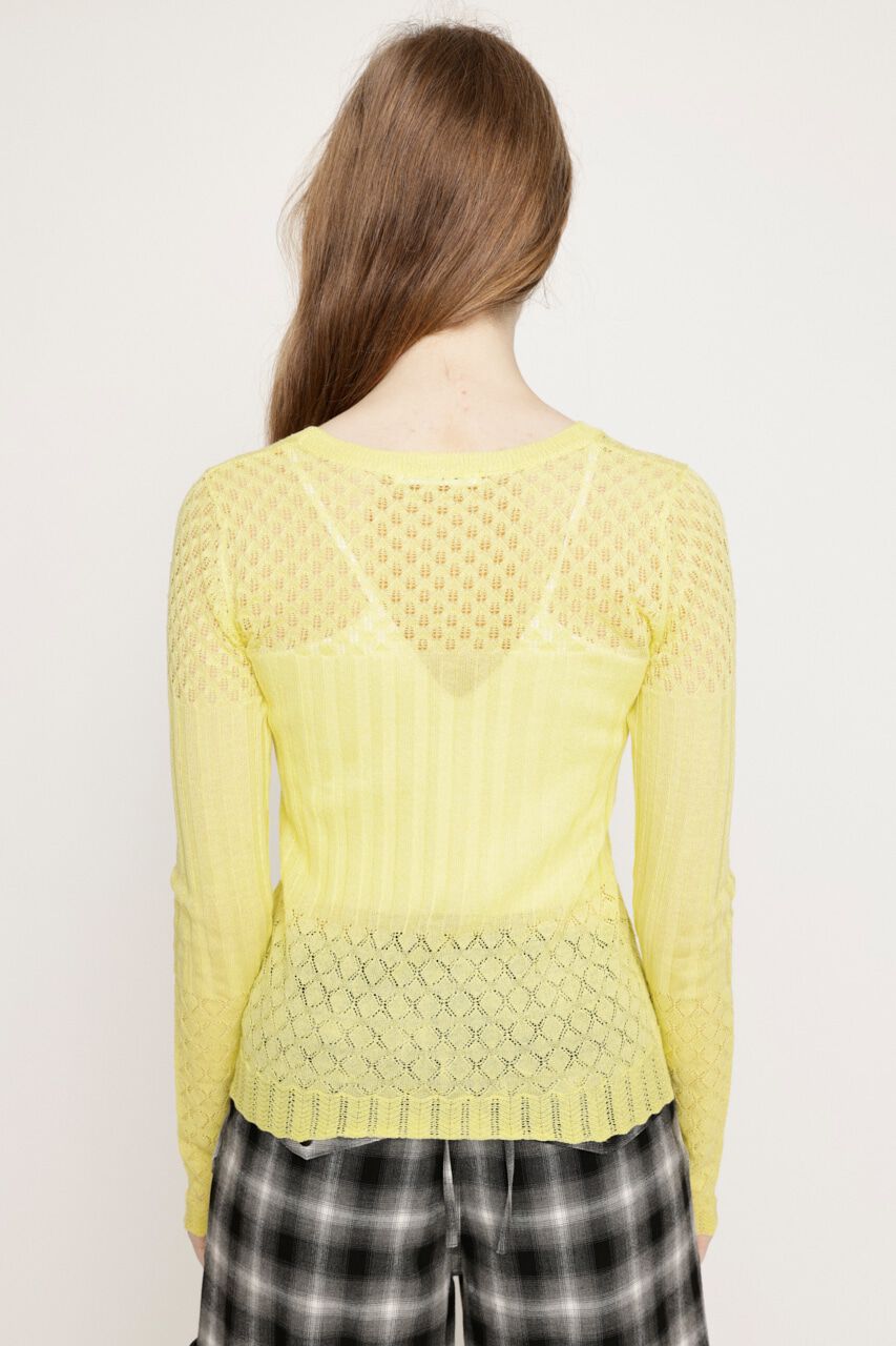 SLY「CROCHET SLANT BUTTON カーディガン」|カーディガン|