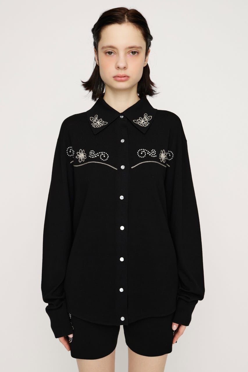 SLY「WESTERN STUDS KNIT シャツ」|シャツ・ブラウス|