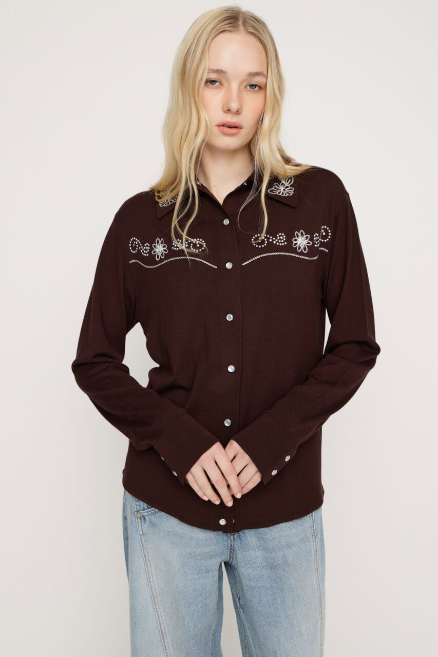 SLY「WESTERN STUDS KNIT シャツ」|シャツ・ブラウス|