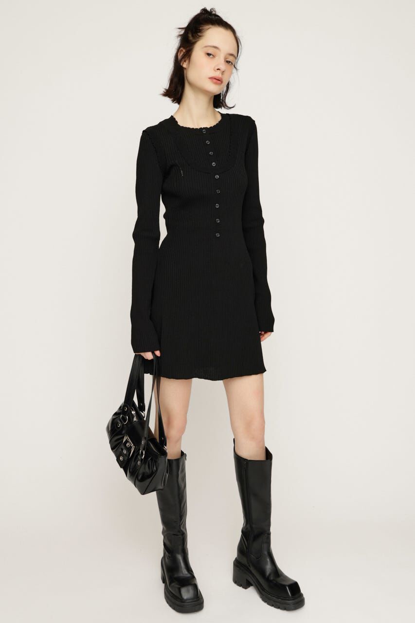 SLY「FRONT BUTTON FRILL ショートワンピース」|ワンピース|