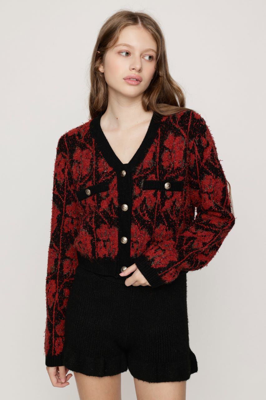 SLY「JQ TWEED KNIT カーディガン」|カーディガン|M/RED7