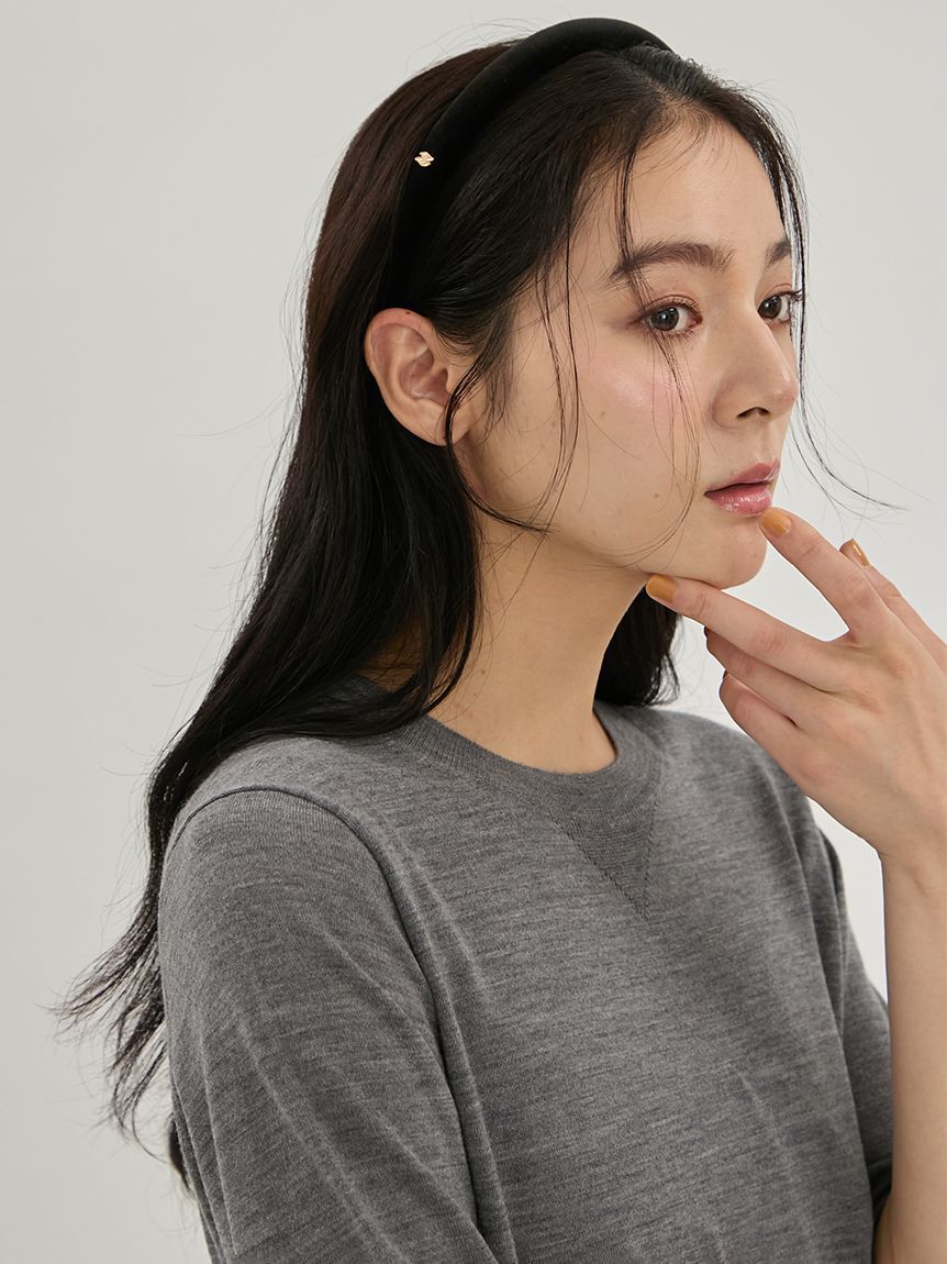 Mila Owen「ベロアリボンカチューシャ」|ヘアバンド|