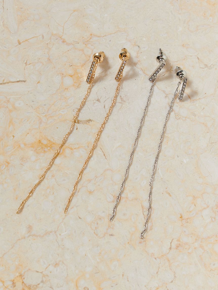 SNIDEL「2wayツイストチェーンピアス」|ピアス|
