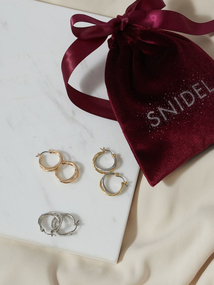 SNIDEL「ダブルフープピアス」|ピアス|