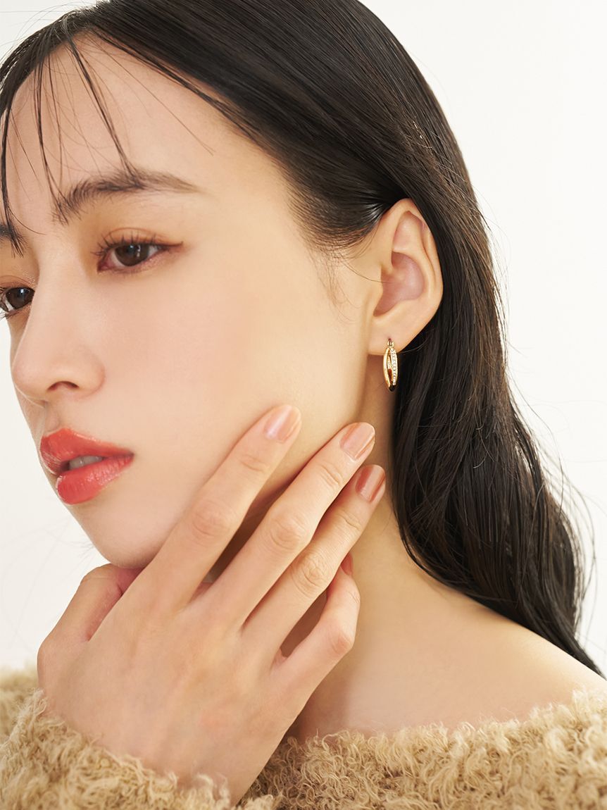 SNIDEL「ダブルフープピアス」|ピアス|