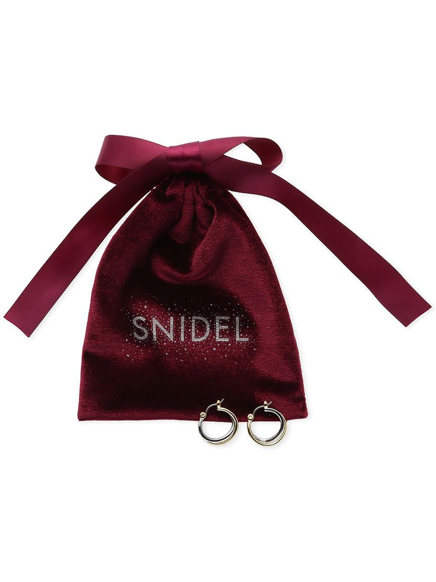 SNIDEL「ダブルフープピアス」|ピアス|