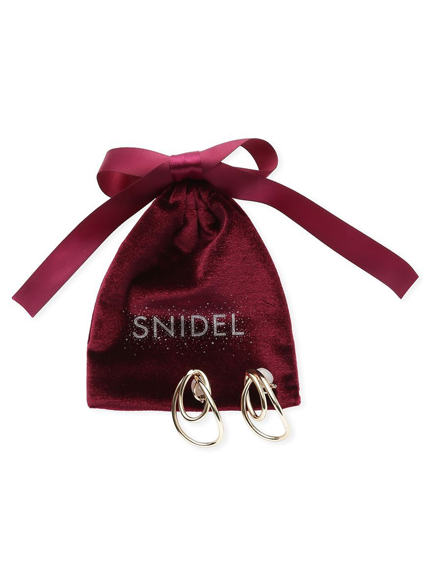 SNIDEL「ダブルラインフープイヤリング」|イヤリング|