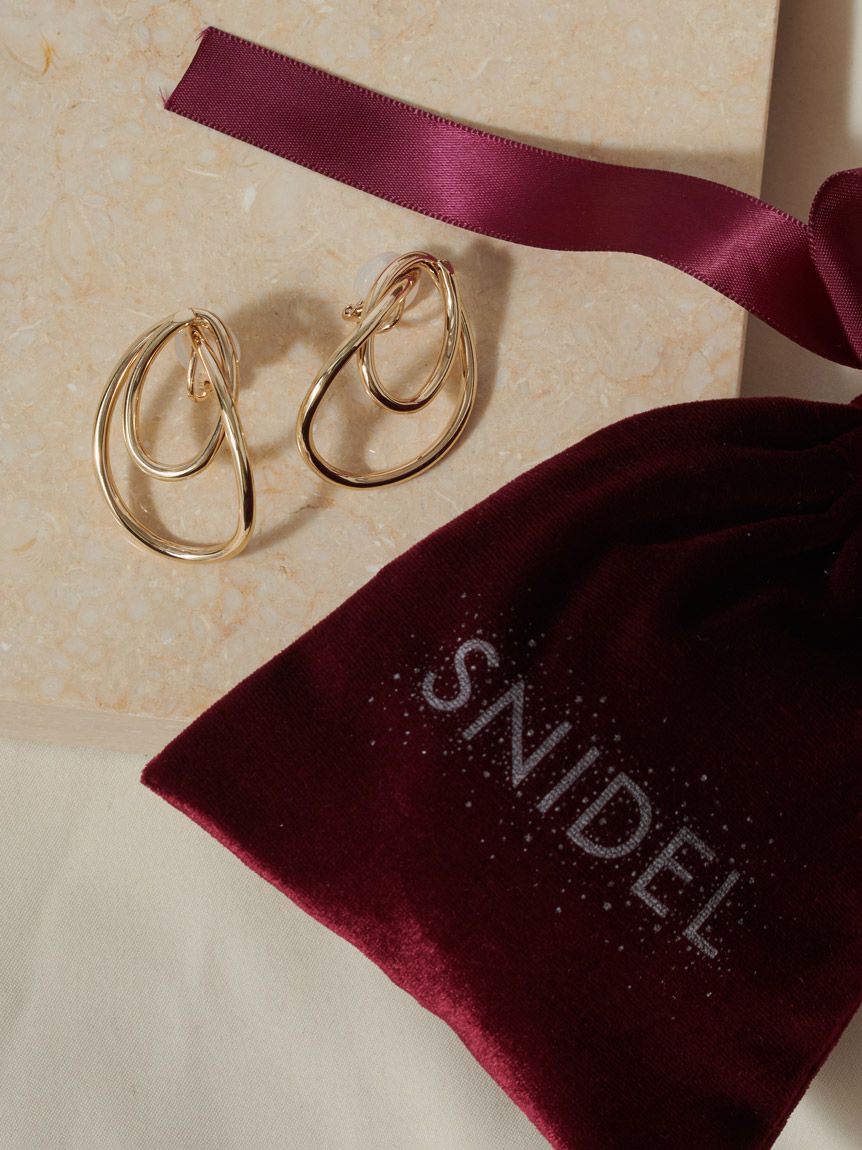 SNIDEL「ダブルラインフープイヤリング」|イヤリング|GLD