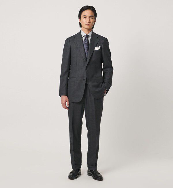 UNITED ARROWS「イージーケア AG  ブラックストライプ ワイドカラーシャツ 抗菌防臭」|シャツ・ブラウス|
