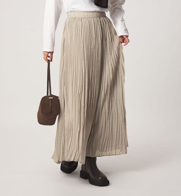 UNITED ARROWS green label relaxing「［size SHORT/TALLあり］ドット プリーツ スカート」|スカート|LT.GRAY