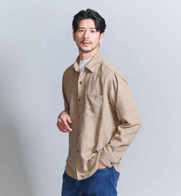 BEAUTY&YOUTH UNITED ARROWS「【WEB限定 WARDROBE SMART】スエードライク シャツ」|シャツ・ブラウス|BEIGE
