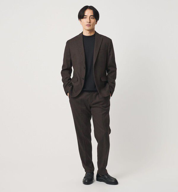 BEAUTY&YOUTH UNITED ARROWS「ストレッチ サキソニー ノープリーツ テーパードパンツ NO.2 セットアップ対応」|チノ|