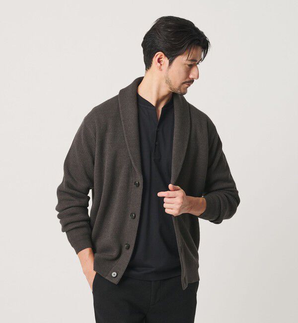 BEAUTY&YOUTH UNITED ARROWS「【WEB限定 WARDROBE SMART】ウォッシャブル ショールカラー カーディガン」|カーディガン|