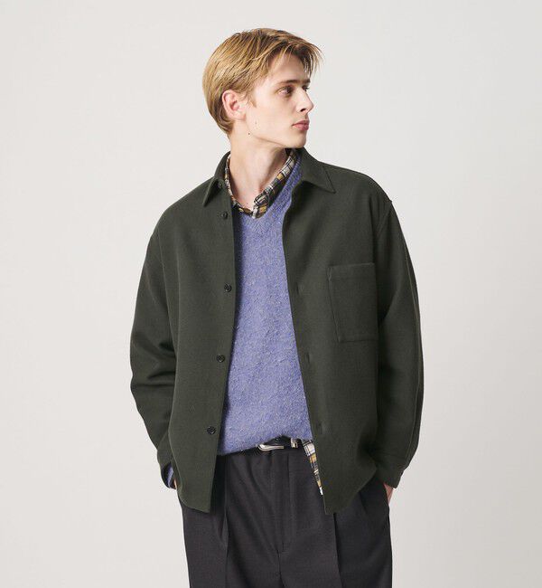 BEAUTY&YOUTH UNITED ARROWS「HI-LINE スリーク ウール コットン オーバー シャツ」|シャツ・ブラウス|