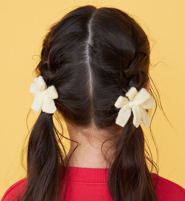 SHIPS KIDS「リボン モチーフ ニット ヘアクリップ セット」|その他|アイボリー