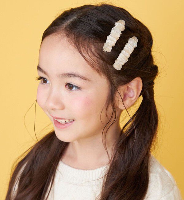SHIPS KIDS「シアー ヘアピン セット」|ヘアゴム・シュシュ|ゴールド