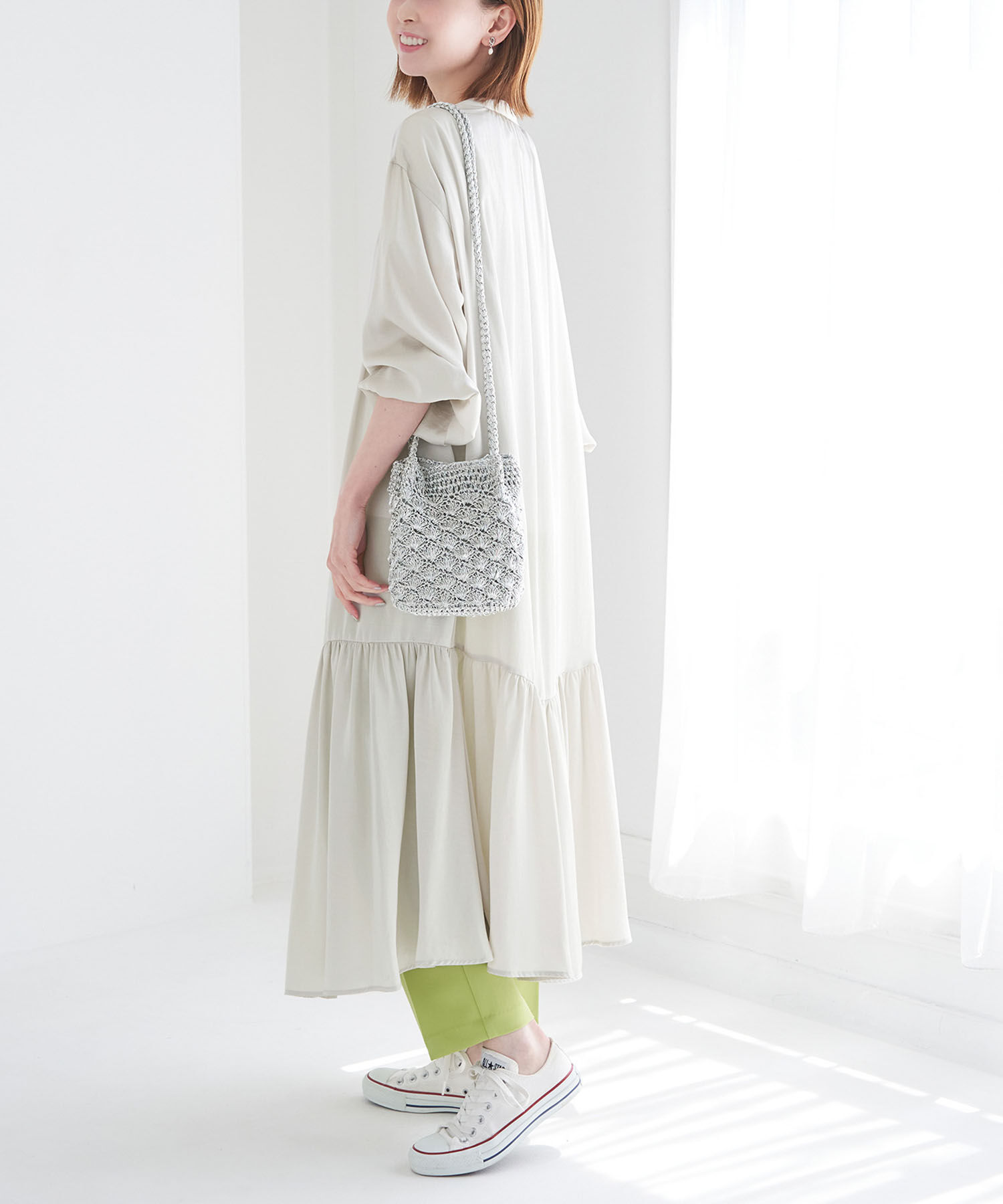 Rope&rsquo;Picnic「ローウエスト切替サテンシャツワンピース」|その他|