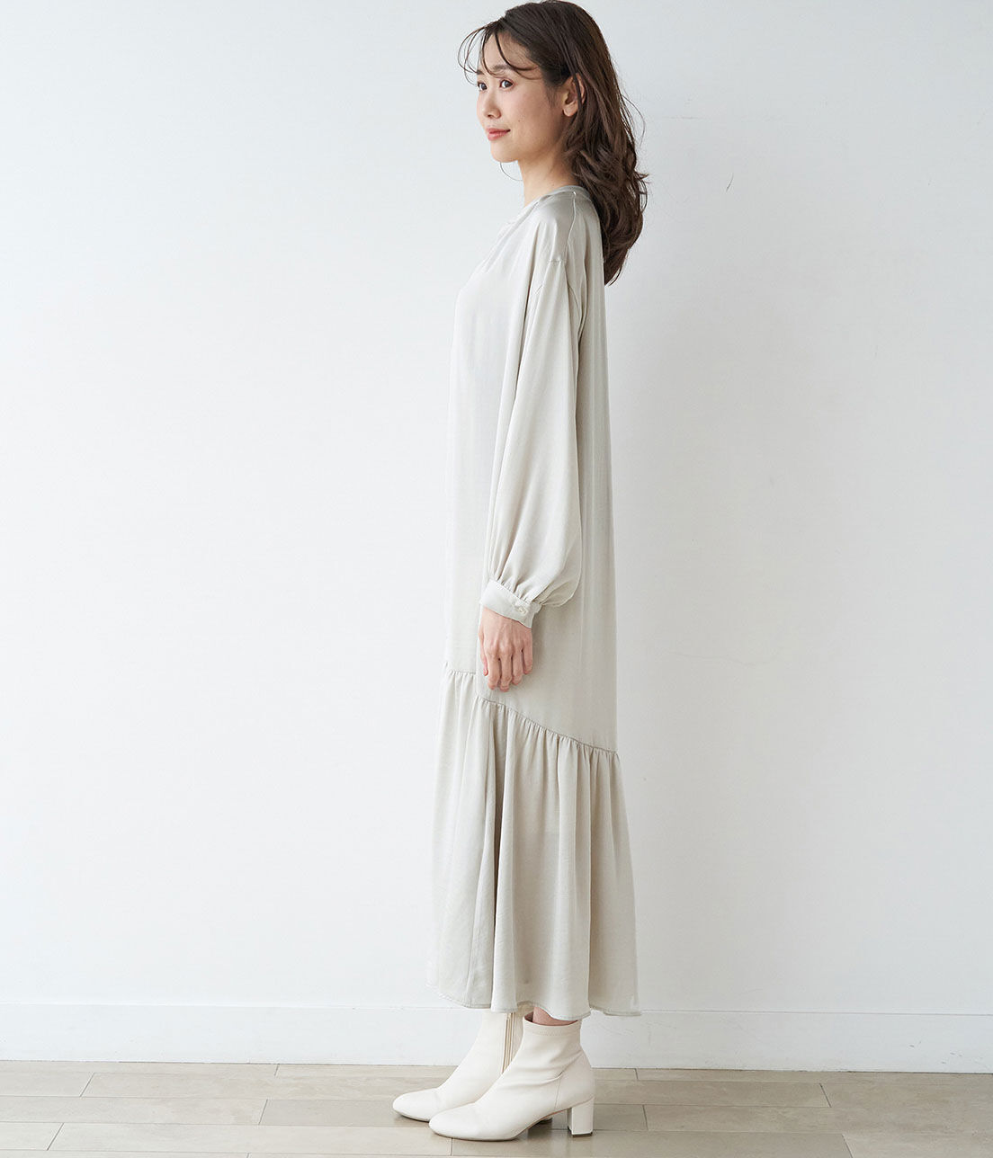 Rope&rsquo;Picnic「ローウエスト切替サテンシャツワンピース」|その他|