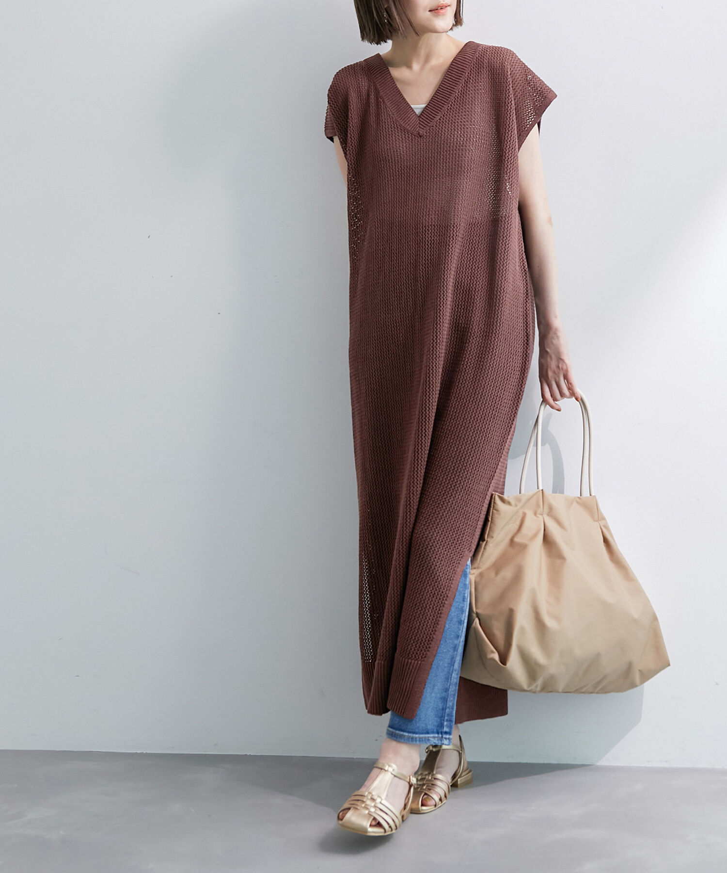 Rope&rsquo;Picnic「メッシュ編みワンピース」|ワンピース|