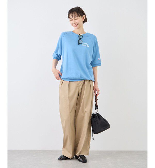 Rope&rsquo;Picnic「【Champion/チャンピオン別注】アソートロゴボートネックハーフスリーブスウェットプルオーバー」|Tシャツ・カットソー|