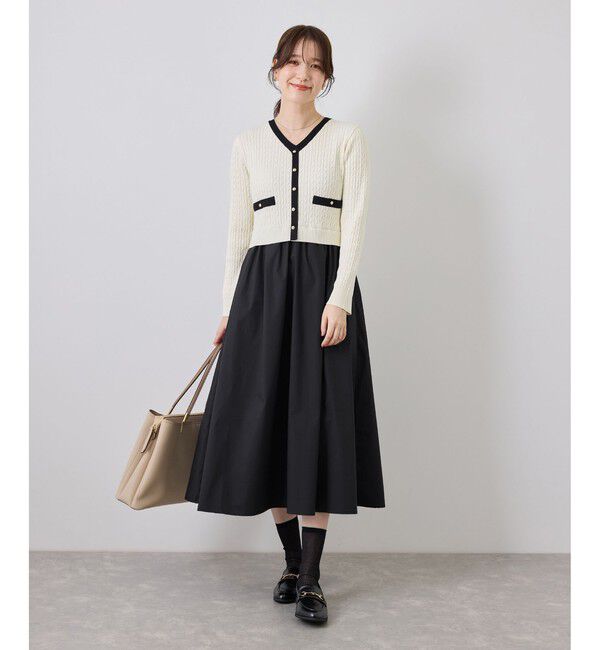 Rope&rsquo;Picnic「ミニケーブルニットドッキングワンピース」|ワンピース|