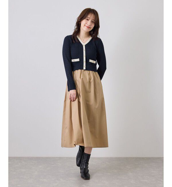 Rope&rsquo;Picnic「ミニケーブルニットドッキングワンピース」|ワンピース|