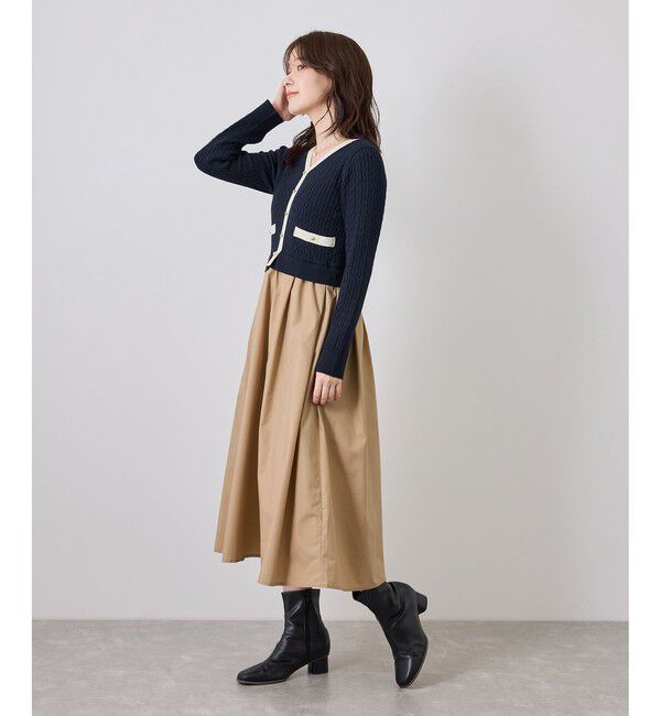 Rope&rsquo;Picnic「ミニケーブルニットドッキングワンピース」|ワンピース|
