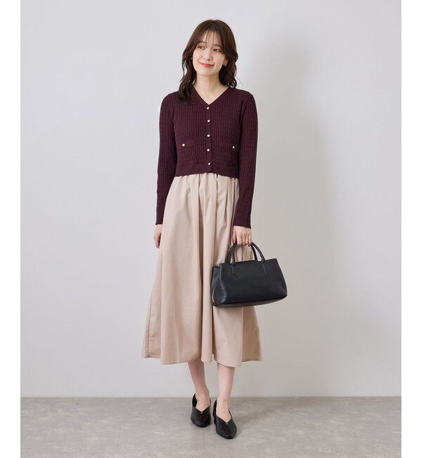 Rope&rsquo;Picnic「ミニケーブルニットドッキングワンピース」|ワンピース|