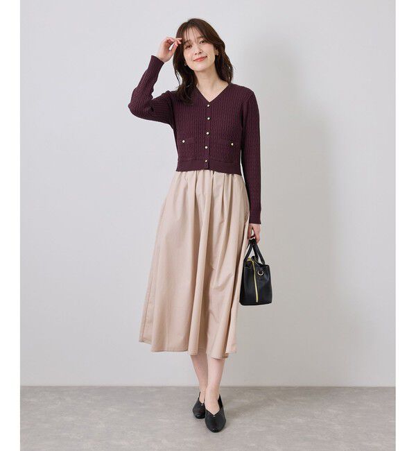 Rope&rsquo;Picnic「ミニケーブルニットドッキングワンピース」|ワンピース|