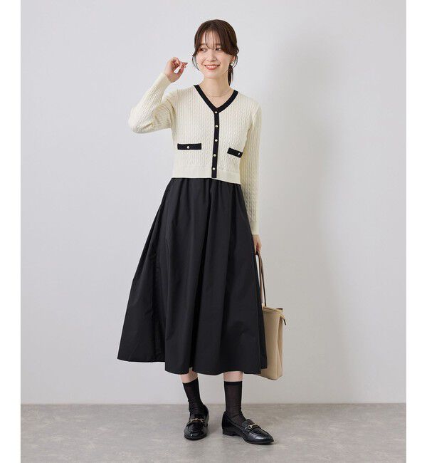 Rope&rsquo;Picnic「ミニケーブルニットドッキングワンピース」|ワンピース|