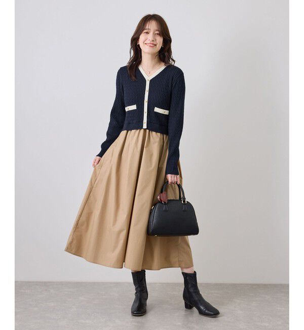 Rope&rsquo;Picnic「ミニケーブルニットドッキングワンピース」|ワンピース|