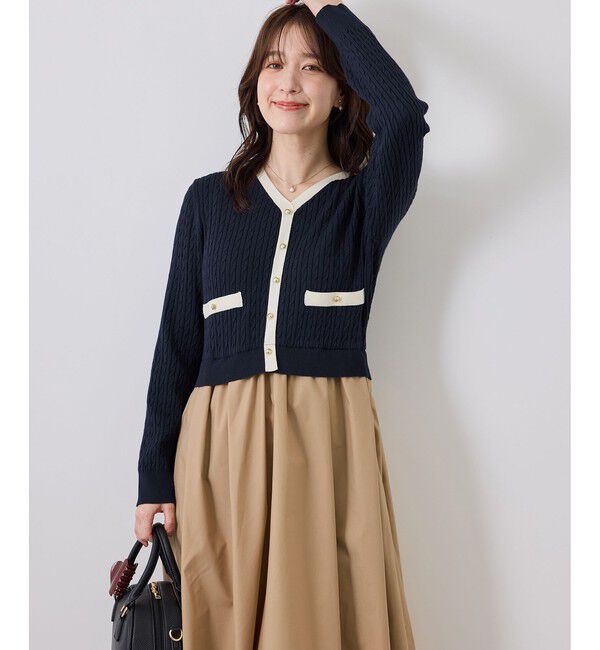 Rope&rsquo;Picnic「ミニケーブルニットドッキングワンピース」|ワンピース|