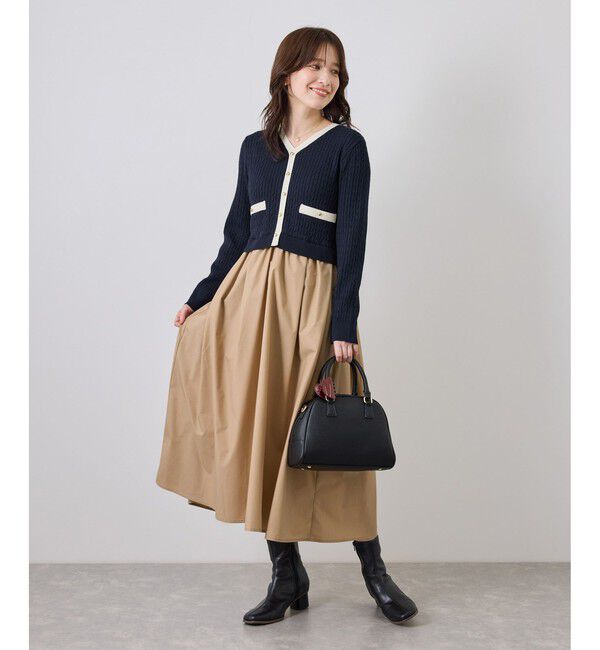 Rope&rsquo;Picnic「ミニケーブルニットドッキングワンピース」|ワンピース|ネイビー(40)