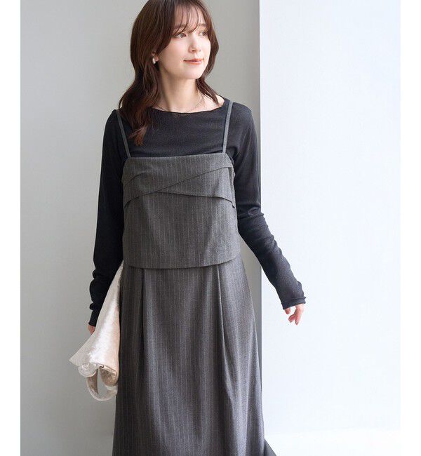 Rope&rsquo;Picnic「【昨年大好評】【WEB限定】セットアップ見え 褒められワンピース」|ワンピース|チャコール(06)