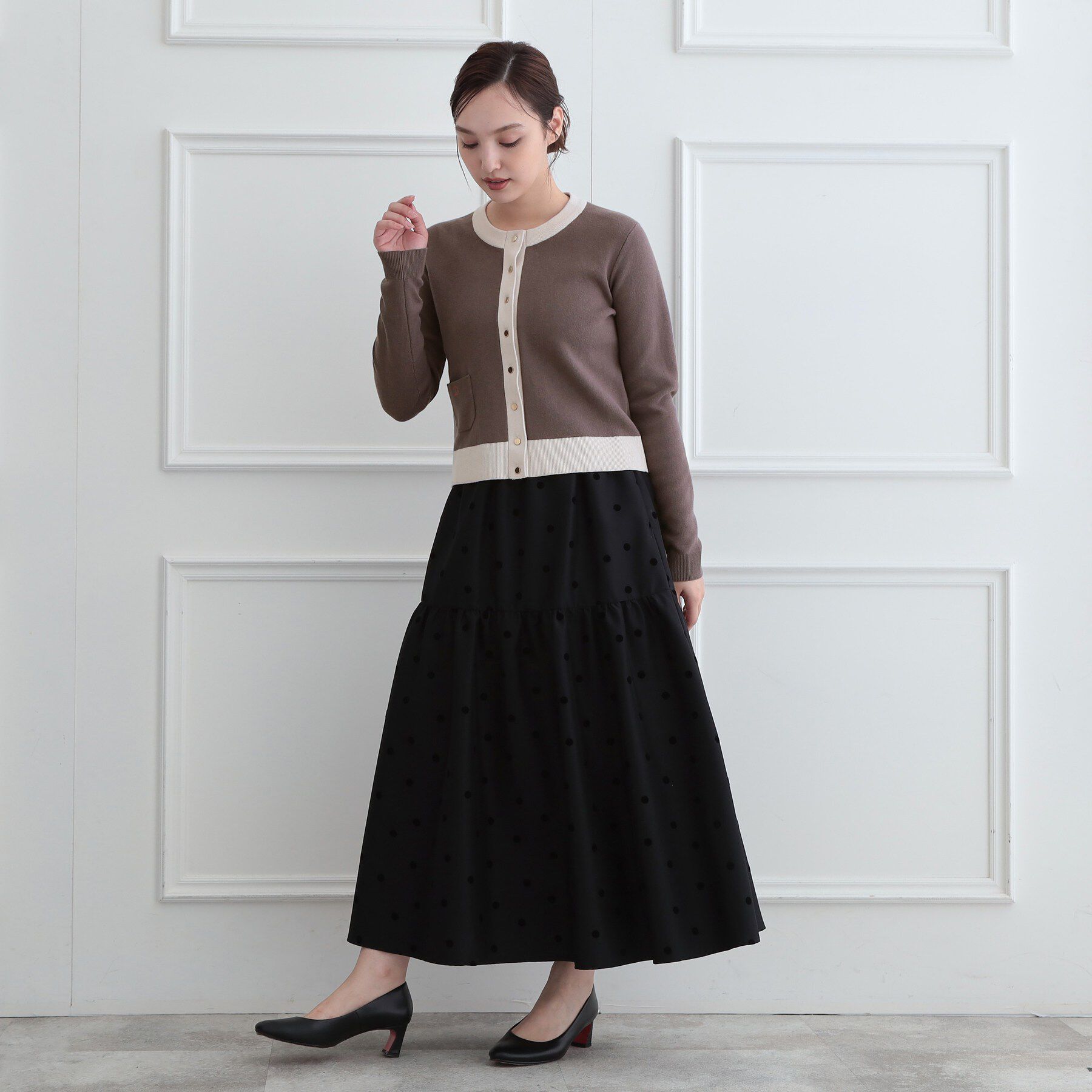 DRESSTERIOR「【マシンウォッシャブル】コットンカシミヤバイカラーカーディガン」|カーディガン|
