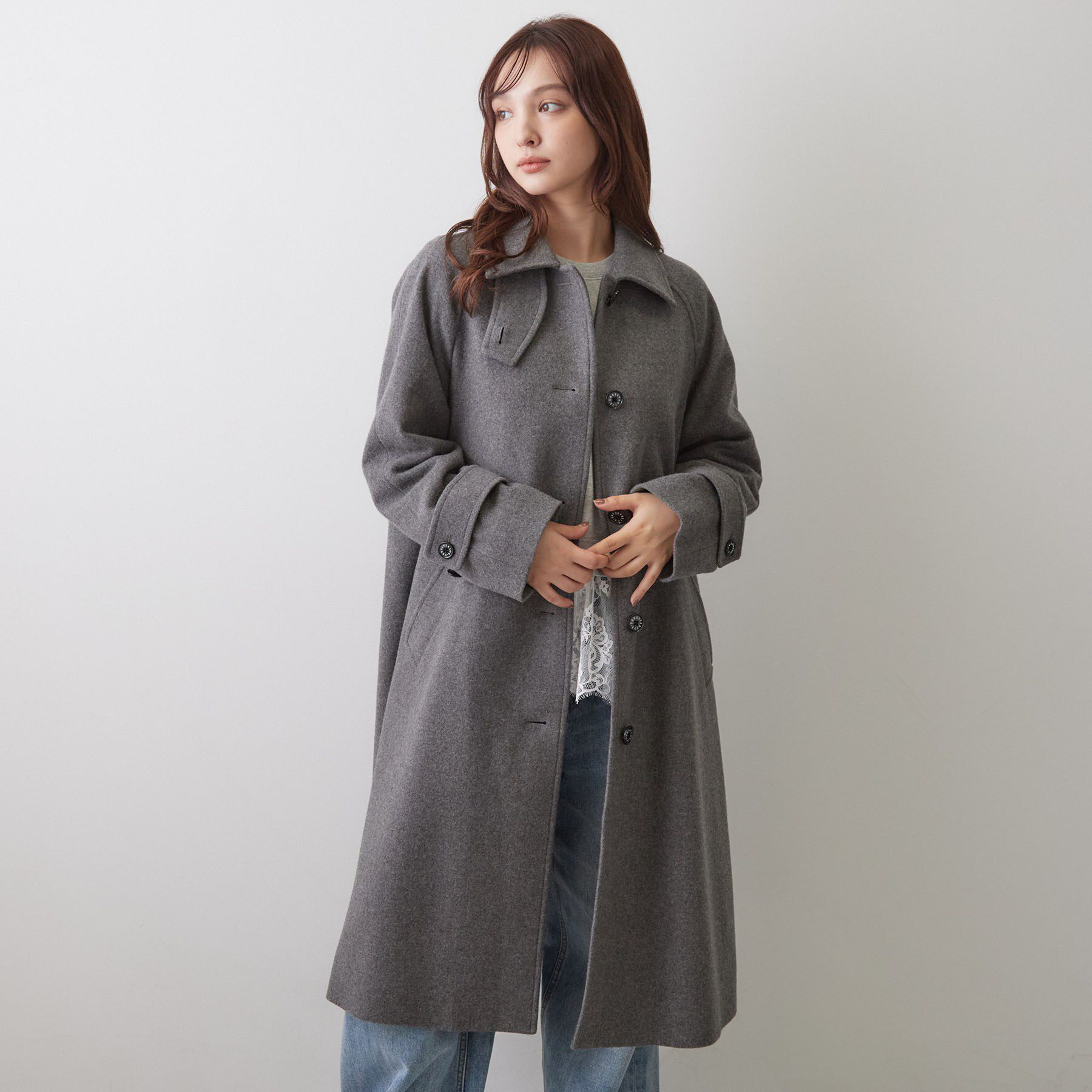 DRESSTERIOR「【名品/Aライン】スーパー110sウールステンカラーコート」|ステンカラーコート|