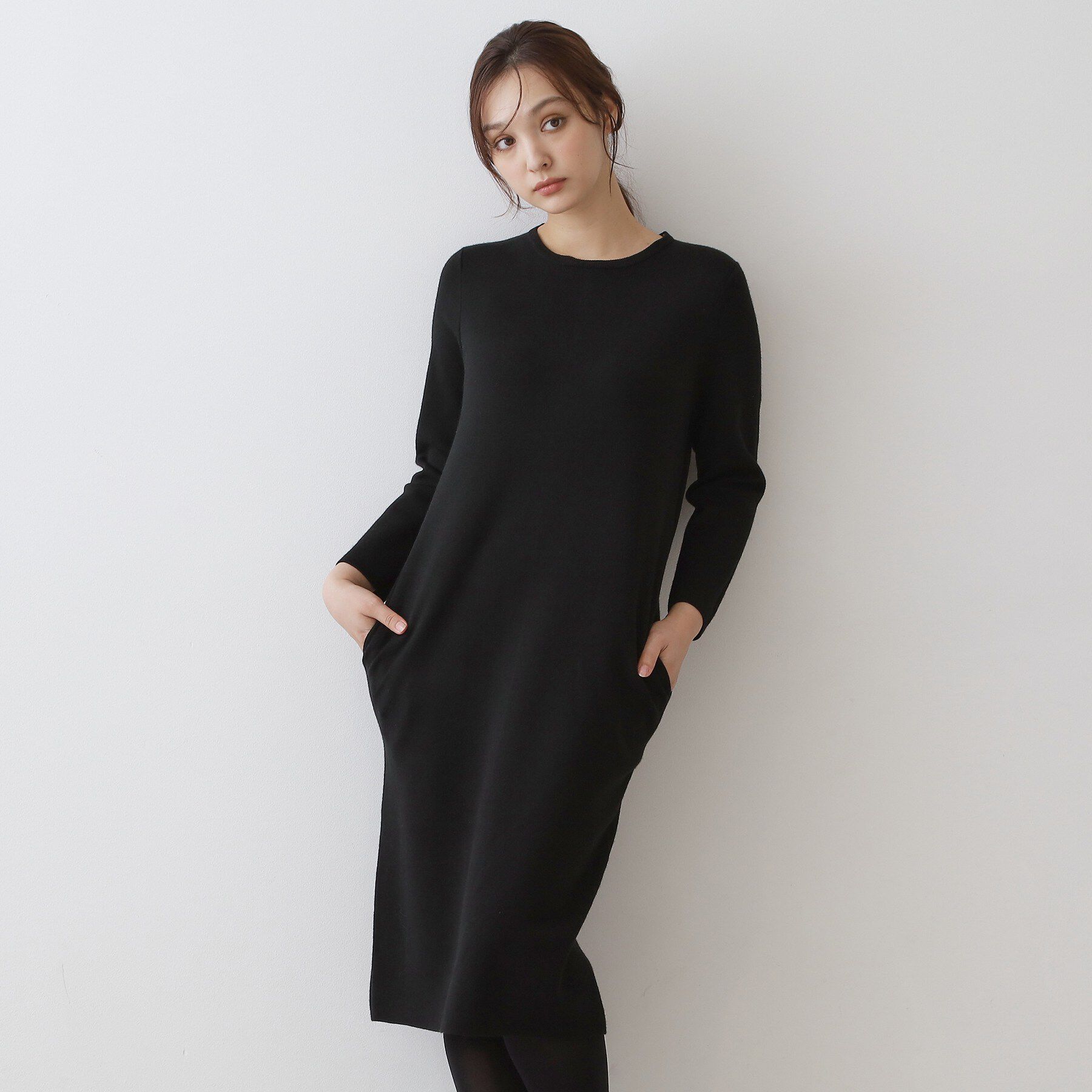 DRESSTERIOR「ファーカラーニットワンピース」|ワンピース|