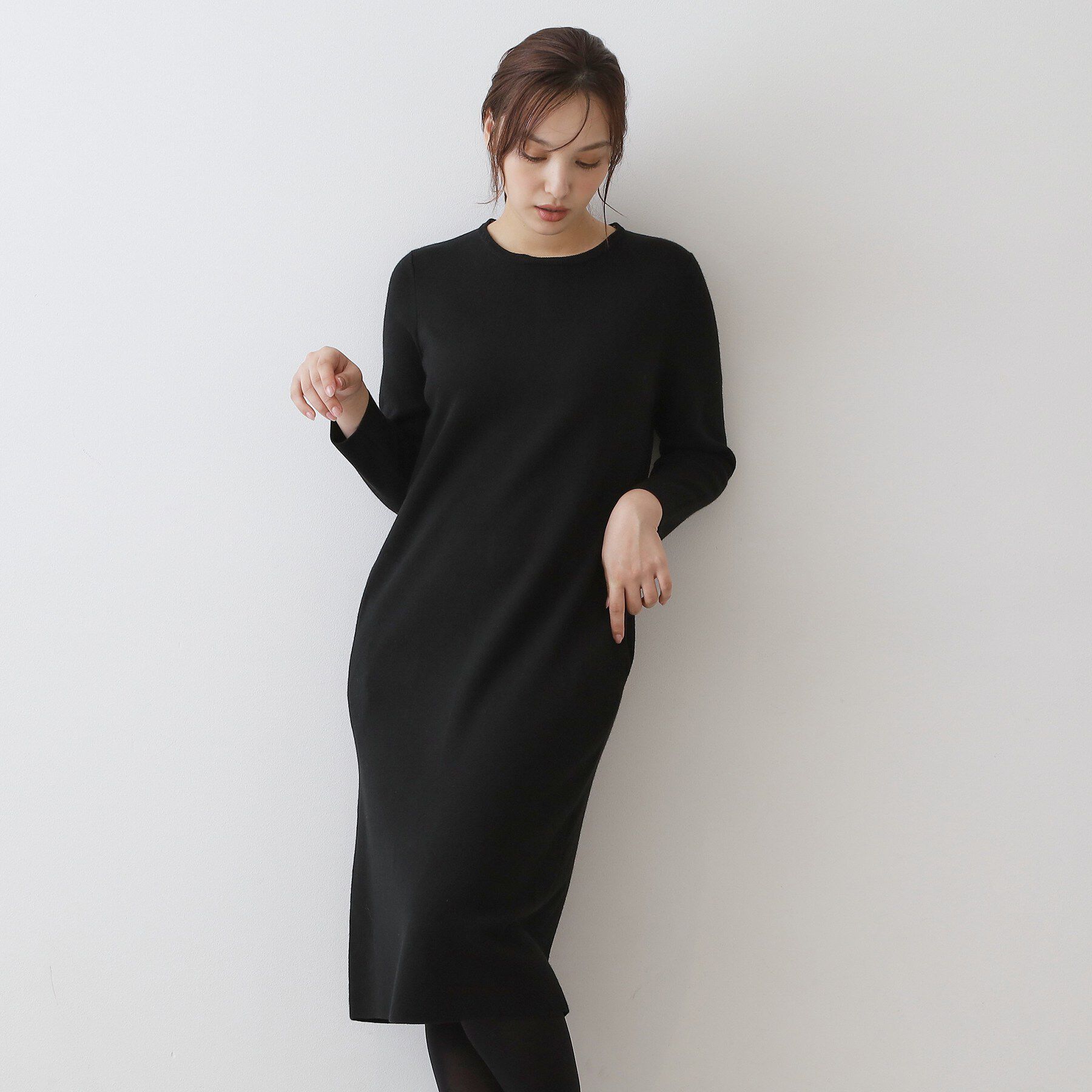 DRESSTERIOR「ファーカラーニットワンピース」|ワンピース|
