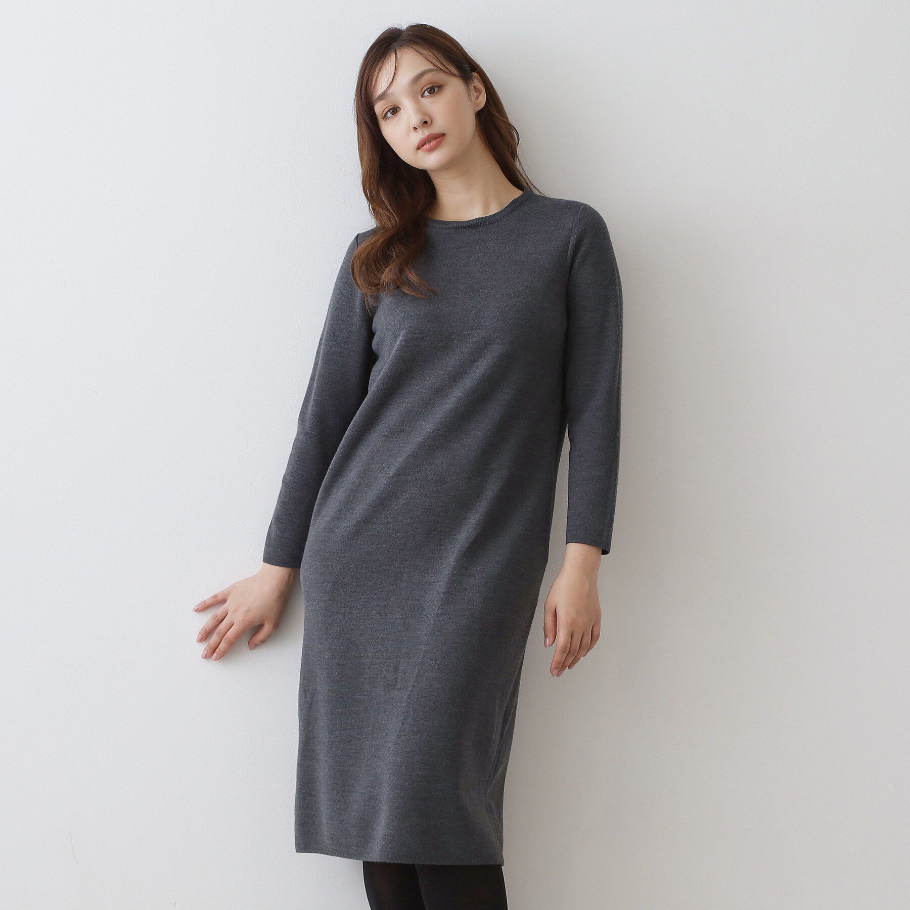 DRESSTERIOR「ファーカラーニットワンピース」|ワンピース|