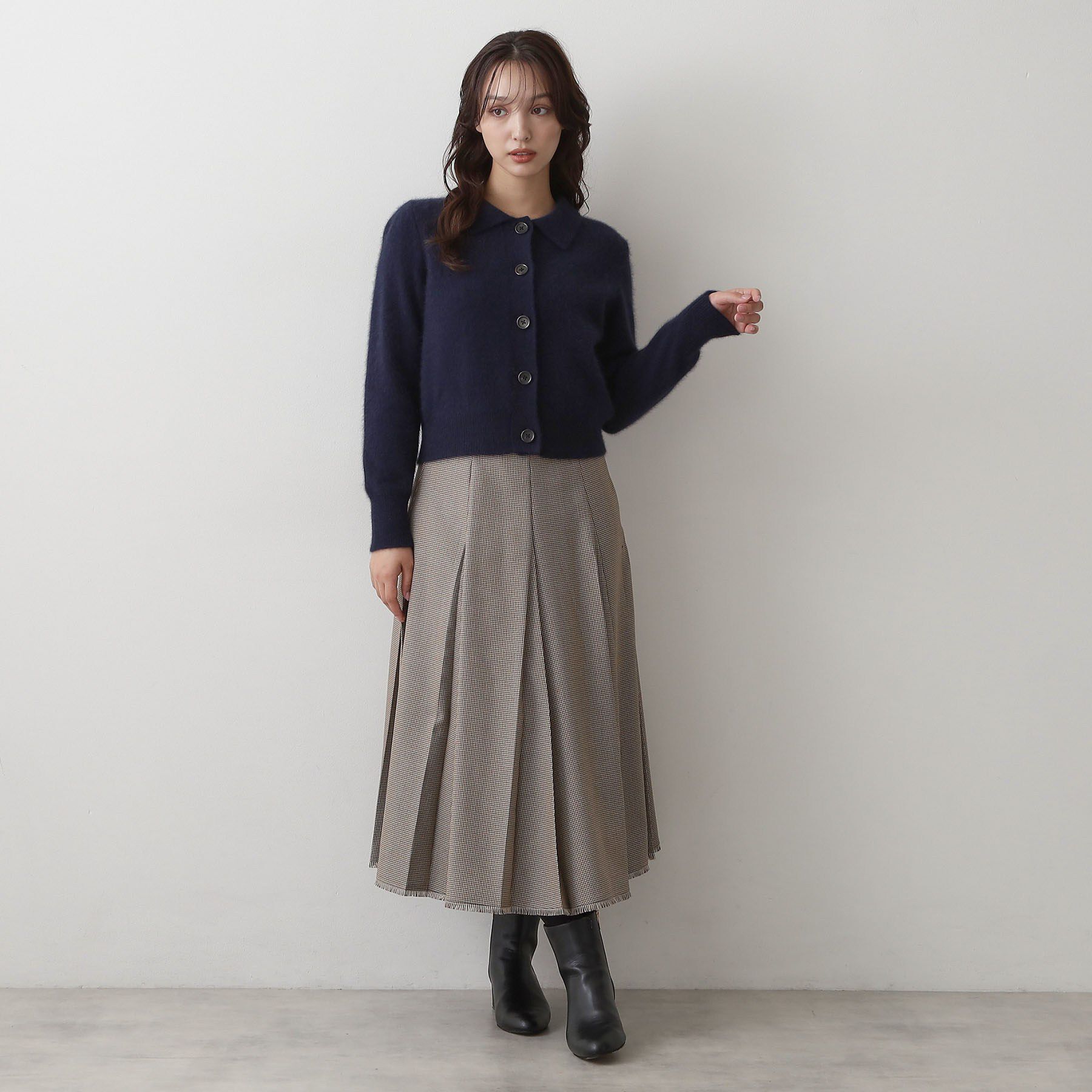 DRESSTERIOR「【肌ざわり◎】フォックスブレンドポロニットカーディガン」|カーディガン|