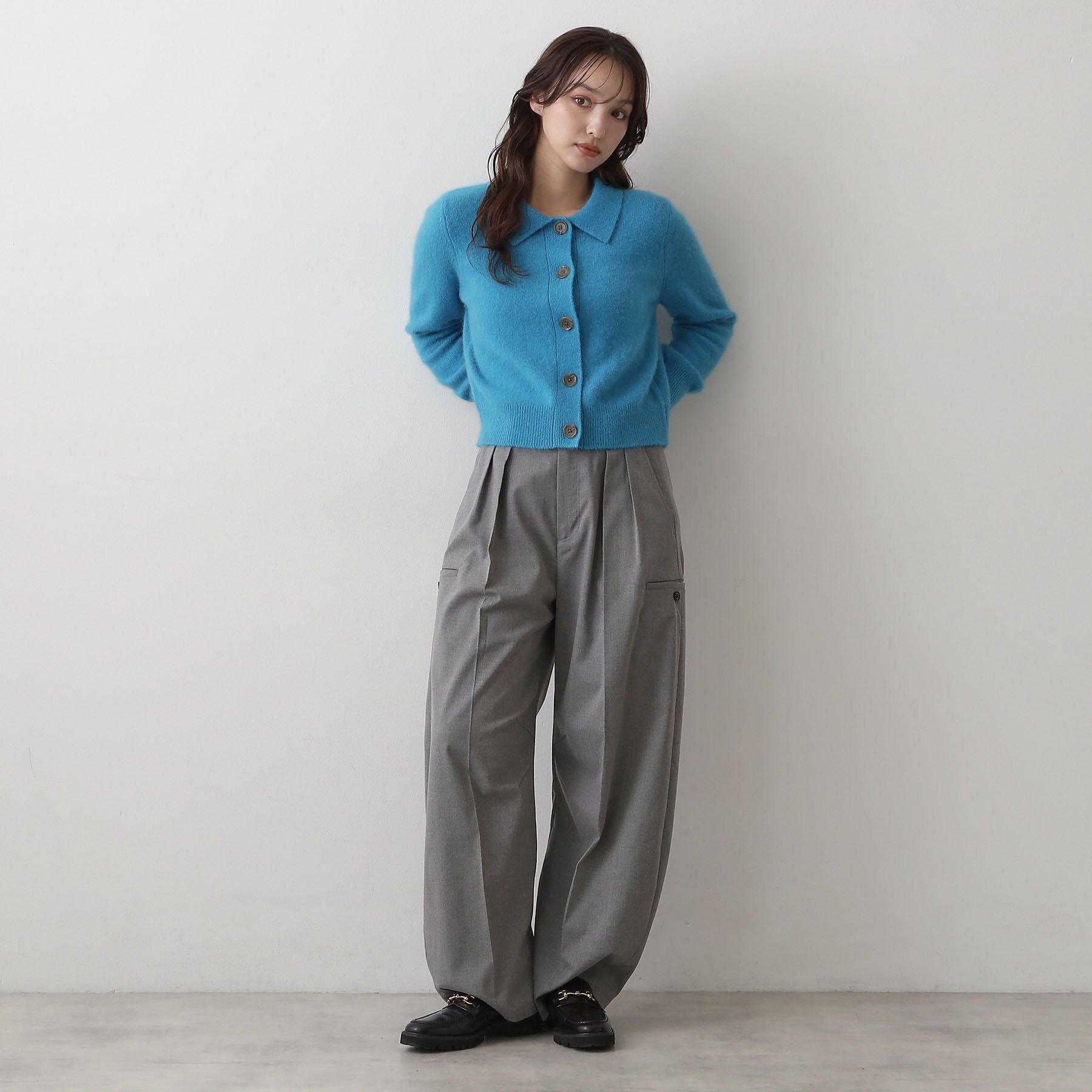 DRESSTERIOR「【肌ざわり◎】フォックスブレンドポロニットカーディガン」|カーディガン|
