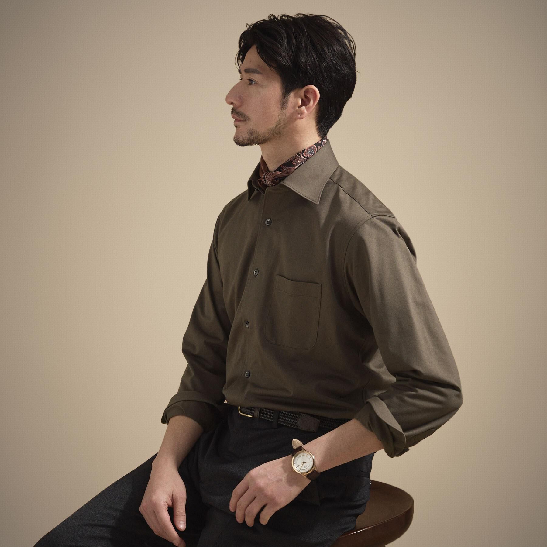 TAKEO KIKUCHI「ハイカウントジャージ鹿の子 シャツ」|シャツ・ブラウス|ブラウン(044)