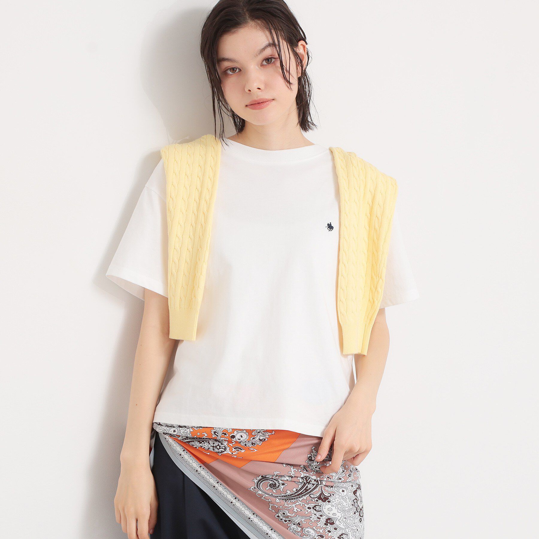 THE SHOP TK「【POLO BCS 別注】ワンポイント刺繍T」|Tシャツ・カットソー|オフホワイト(003